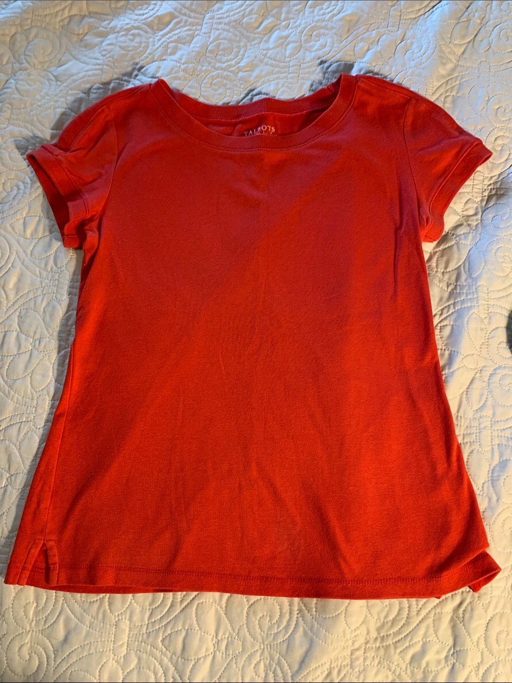 Talbots Tomato red woman’s Short-Sleeve Crewneck Tee